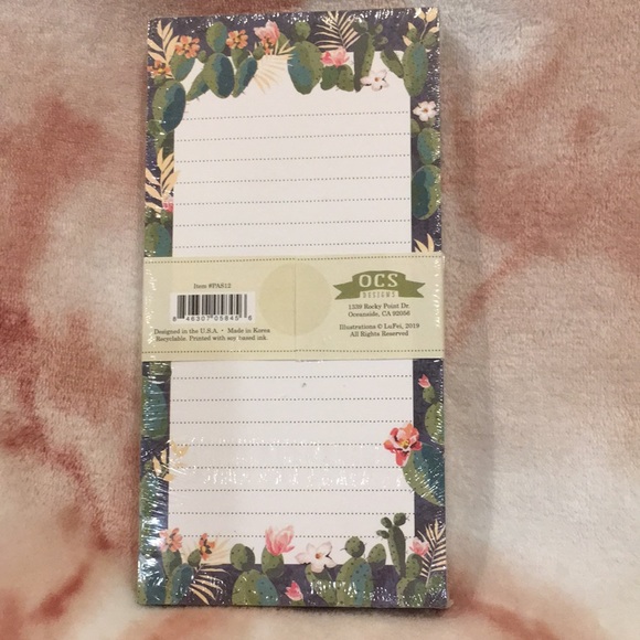 Blooming Desert Cactus Succulent Note Pads Set of Two full size 70 sheets ea NWT - Picture 5 of 11